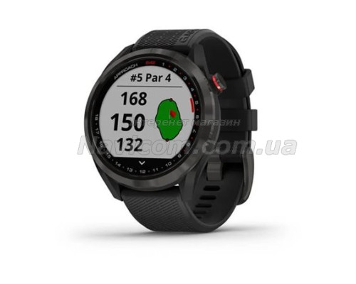Смарт-годинник Garmin Approach S42 темно-сірий з чорним ремінцем