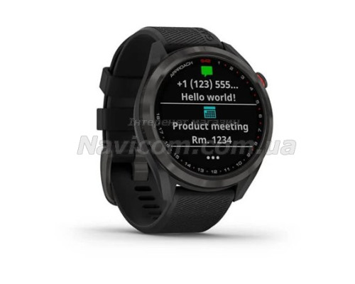 Смарт-годинник Garmin Approach S42 темно-сірий з чорним ремінцем