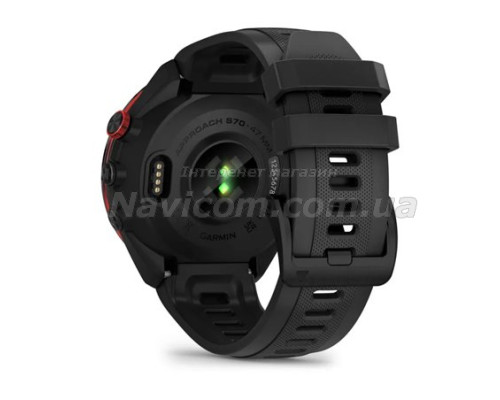 Смарт-годинник Garmin Approach S70 (47 мм) з чорним керамічним безелем та чорним ремінцем