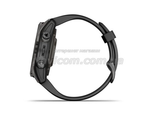 Смарт-годинник Garmin epix Pro (Gen 2) Sapphire Edition (42мм) карбоново-сірий титановий DLC з чорним ремінцем