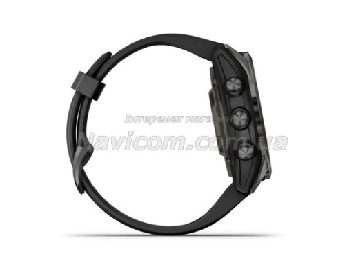 Смарт-годинник Garmin epix Pro (Gen 2) Sapphire Edition (42мм) карбоново-сірий титановий DLC з чорним ремінцем