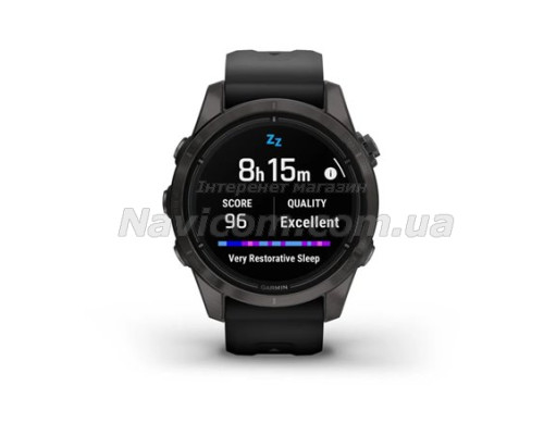 Смарт-годинник Garmin epix Pro (Gen 2) Sapphire Edition (42мм) карбоново-сірий титановий DLC з чорним ремінцем