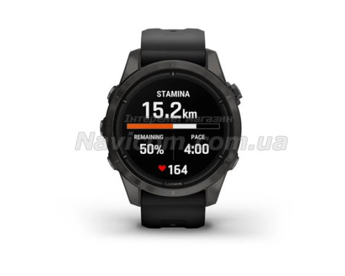 Смарт-годинник Garmin epix Pro (Gen 2) Sapphire Edition (42мм) карбоново-сірий титановий DLC з чорним ремінцем