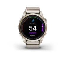 Смарт-годинник Garmin epix Pro (Gen 2) Sapphire Edition (42мм) ніжно-золотистий з нейлоновим ремінцем кремового кольору