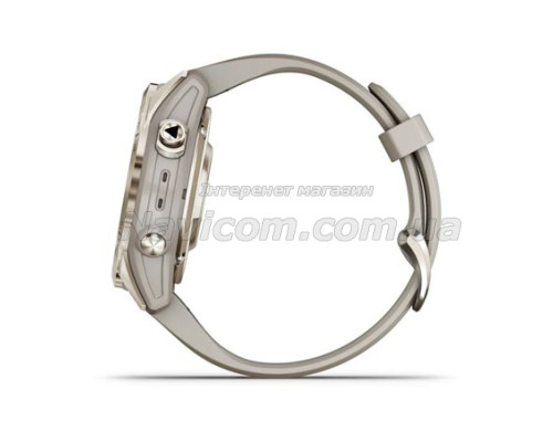 Смарт-годинник Garmin epix Pro (Gen 2) Sapphire Edition (42мм) ніжно-золотистий зі світло-пісочним ремінцем