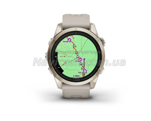 Смарт-годинник Garmin epix Pro (Gen 2) Sapphire Edition (42мм) ніжно-золотистий зі світло-пісочним ремінцем
