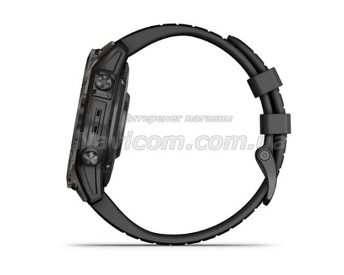 Смарт-годинник Garmin epix Pro (Gen 2) Sapphire Edition (47мм) карбоново-сірий титановий DLC з чорним ремінцем