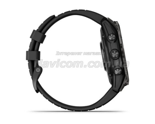 Смарт-годинник Garmin epix Pro (Gen 2) Sapphire Edition (47мм) карбоново-сірий титановий DLC з чорним ремінцем