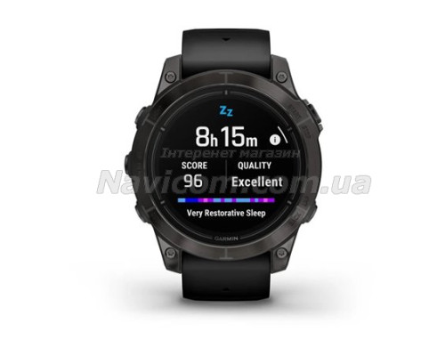 Смарт-годинник Garmin epix Pro (Gen 2) Sapphire Edition (47мм) карбоново-сірий титановий DLC з чорним ремінцем