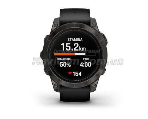 Смарт-годинник Garmin epix Pro (Gen 2) Sapphire Edition (47мм) карбоново-сірий титановий DLC з чорним ремінцем