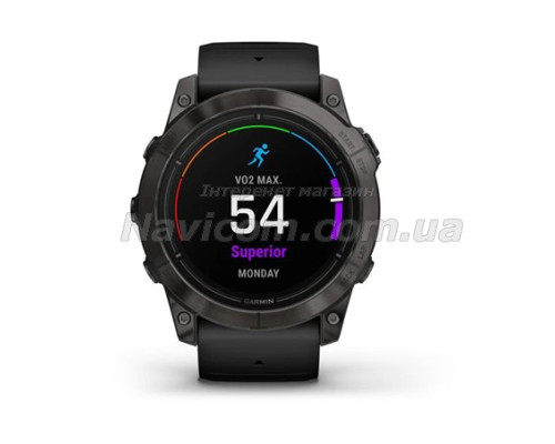 Смарт-годинник Garmin epix Pro (Gen 2) Sapphire Edition (51мм) карбоново-сірий титановий DLC з чорним ремінцем