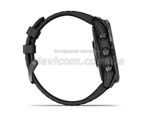 Смарт-годинник Garmin epix Pro (Gen 2) Sapphire Edition (51мм) карбоново-сірий титановий DLC з чорним ремінцем