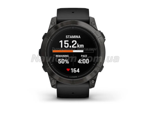 Смарт-годинник Garmin epix Pro (Gen 2) Sapphire Edition (51мм) карбоново-сірий титановий DLC з чорним ремінцем