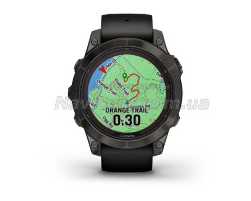 Смарт-годинник Garmin fenix 7 Pro Sapphire Solar Edition карбоново-сірий титановий DLC з чорним ремінцем
