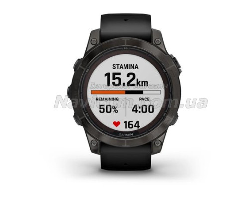 Смарт-годинник Garmin fenix 7 Pro Sapphire Solar Edition карбоново-сірий титановий DLC з чорним ремінцем