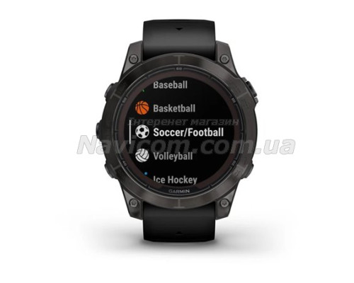 Смарт-годинник Garmin fenix 7 Pro Sapphire Solar Edition карбоново-сірий титановий DLC з чорним ремінцем