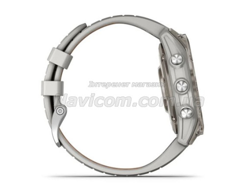 Смарт-годинник Garmin fenix 7 Pro Sapphire Solar Edition титановий з туманно-сірим/темно-помаранчевим ремінцем