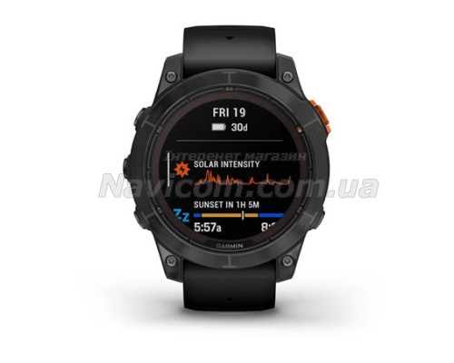 Смарт-годинник Garmin fenix 7 Pro Solar Edition сланцево-сірий з чорним ремінцем