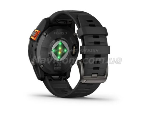 Смарт-годинник Garmin fenix 7 Pro Solar Edition сланцево-сірий з чорним ремінцем