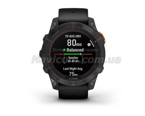 Смарт-годинник Garmin fenix 7 Pro Solar Edition сланцево-сірий з чорним ремінцем