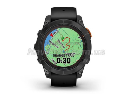Смарт-годинник Garmin fenix 7 Pro Solar Edition сланцево-сірий з чорним ремінцем