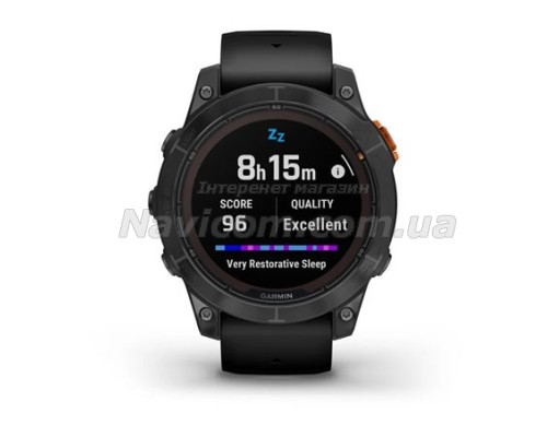 Смарт-годинник Garmin fenix 7 Pro Solar Edition сланцево-сірий з чорним ремінцем