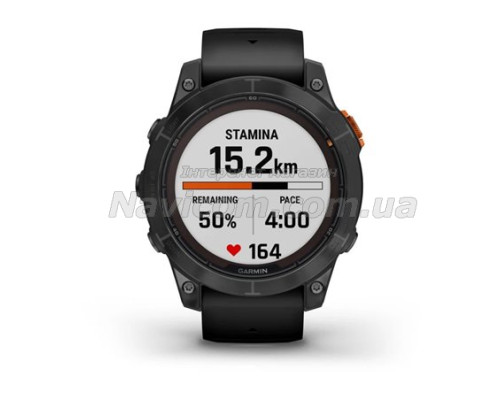 Смарт-годинник Garmin fenix 7 Pro Solar Edition сланцево-сірий з чорним ремінцем