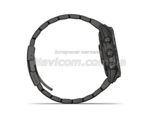 Смарт-годинник Garmin fenix 7 Sapphire Solar карбоново-сірий титановий DLC з титановим вентильованим браслетом
