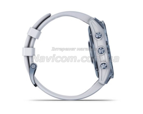 Смарт-годинник Garmin fenix 7 Sapphire Solar мінерально-синій титановий DLC з ремінцем кольору білого каменю