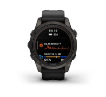 Смарт-годинник Garmin fenix 7S Pro Sapphire Solar Edition карбоново-сірий титановий DLC з чорним ремінцем