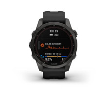 Смарт-годинник Garmin fenix 7S Sapphire Solar карбоново-сірий титановий DLC з чорним ремінцем