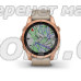 Смарт-годинник Garmin fenix 7S Sapphire Solar рожево-золотистий титановий зі шкіряним ремінцем кольору вапняка