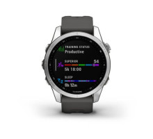Смарт-годинник Garmin fenix 7S сріблястий з ремінцем графітового кольору