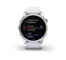 Смарт-годинник Garmin fenix 7S сріблястий з ремінцем кольору білого каменю