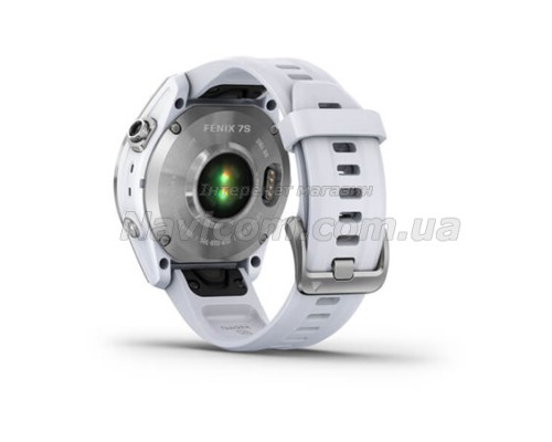 Смарт-годинник Garmin fenix 7S сріблястий з ремінцем кольору білого каменю