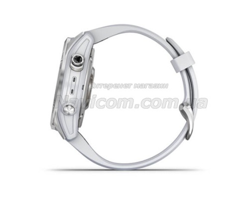 Смарт-годинник Garmin fenix 7S сріблястий з ремінцем кольору білого каменю