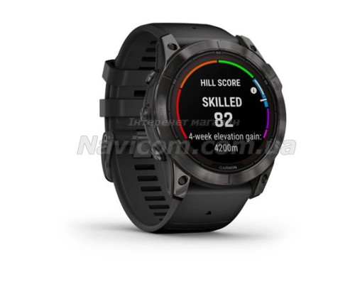 Смарт-годинник Garmin fenix 7X Pro Sapphire Solar Edition карбоново-сірий титановий DLC з чорним ремінцем