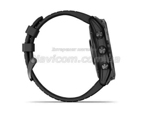 Смарт-годинник Garmin fenix 7X Pro Sapphire Solar Edition карбоново-сірий титановий DLC з чорним ремінцем