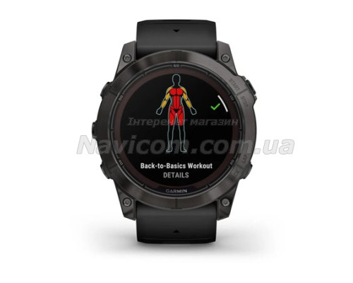 Смарт-годинник Garmin fenix 7X Pro Sapphire Solar Edition карбоново-сірий титановий DLC з чорним ремінцем