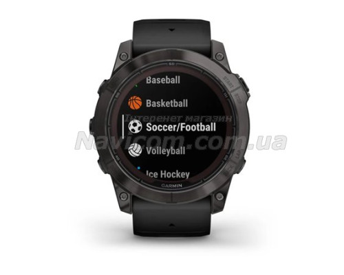 Смарт-годинник Garmin fenix 7X Pro Sapphire Solar Edition карбоново-сірий титановий DLC з чорним ремінцем