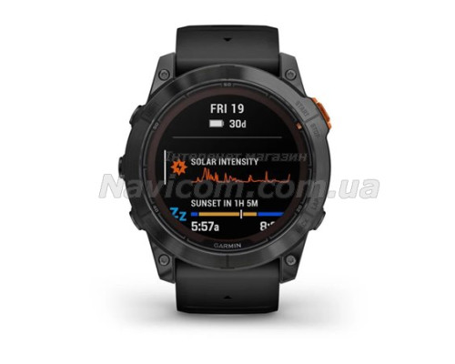 Смарт-годинник Garmin fenix 7X Pro Solar Edition сланцево-сірий з чорним ремінцем