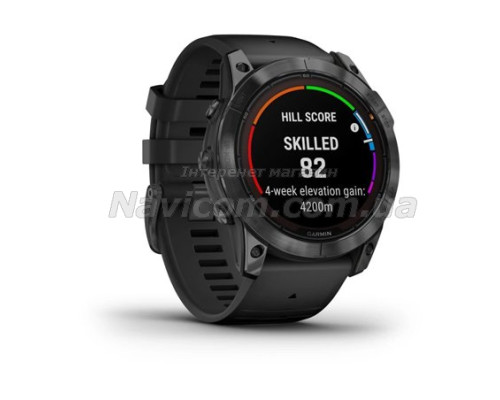 Смарт-годинник Garmin fenix 7X Pro Solar Edition сланцево-сірий з чорним ремінцем