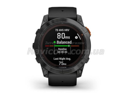 Смарт-годинник Garmin fenix 7X Pro Solar Edition сланцево-сірий з чорним ремінцем