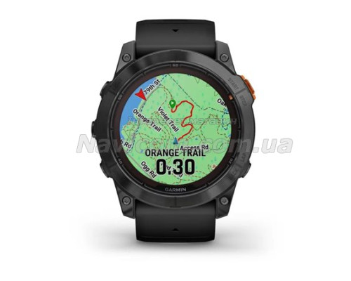 Смарт-годинник Garmin fenix 7X Pro Solar Edition сланцево-сірий з чорним ремінцем