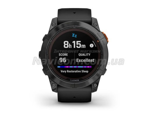 Смарт-годинник Garmin fenix 7X Pro Solar Edition сланцево-сірий з чорним ремінцем