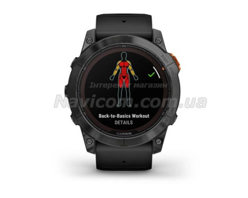 Смарт-годинник Garmin fenix 7X Pro Solar Edition сланцево-сірий з чорним ремінцем