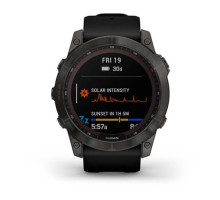 Смарт-годинник Garmin fenix 7X Sapphire Solar карбоново-сірий титановий DLC з чорним ремінцем