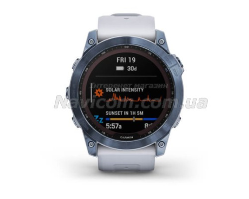 Смарт-годинник Garmin fenix 7X Sapphire Solar мінерально-синій титановий DLC