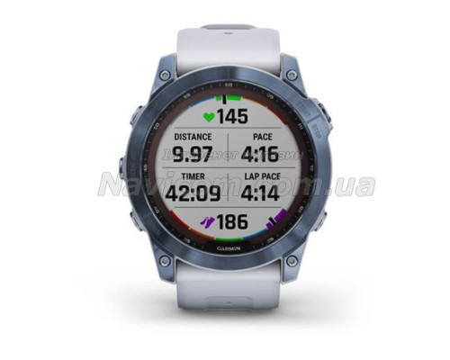 Смарт-годинник Garmin fenix 7X Sapphire Solar мінерально-синій титановий DLC
