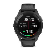Смарт-годинник Garmin Forerunner 265 з чорними безелем і корпусом та чорно-сірим силіконовим ремінцем